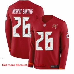 Buccaneers 26 Sean Murphy Bunting Red Team Color Men Stitched Football Limited Therma Long Sleeve Jersey