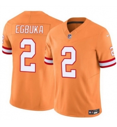 Men Tampa Bay Buccaneers 2 Emeka Egbuka Orange 2025 Draft F U S E  Throwback Limited Stitched Jersey
