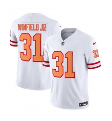 Men Tampa Bay Buccaneers 31 Antoine Winfield Jr  2023 F U S E  White Throwback Limited Stitched Jersey