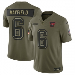 Men Tampa Bay Buccaneers 6 Baker Mayfield Olive 2025 Salute to Service Limited Stitched Football Jersey