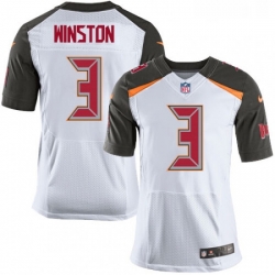 Mens Nike Tampa Bay Buccaneers 3 Jameis Winston Elite White NFL Jersey