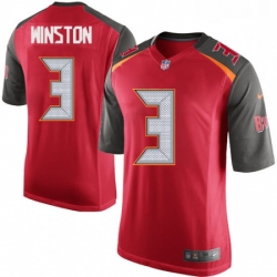 Mens Nike Tampa Bay Buccaneers 3 Jameis Winston Game Red Team Color NFL Jersey