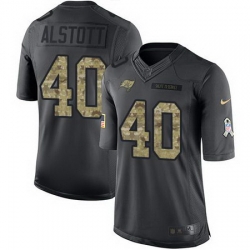 Nike Buccaneers #40 Mike Alstott Black Mens Stitched NFL Limited 2016 Salute to Service Jersey