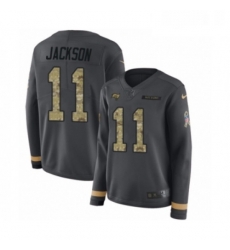 Womens Nike Tampa Bay Buccaneers 11 DeSean Jackson Limited Black Salute to Service Therma Long Sleeve NFL Jersey