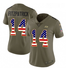 Womens Nike Tampa Bay Buccaneers 14 Ryan Fitzpatrick Limited OliveUSA Flag 2017 Salute to Service NFL Jersey