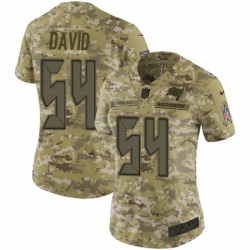 Womens Nike Tampa Bay Buccaneers 54 Lavonte David Limited Camo 2018 Salute to Service NFL Jersey