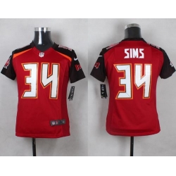 Nike Buccaneers #34 Charles Sims Red Team Color Youth Stitched NFL New Elite Jersey