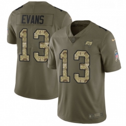 Youth Nike Tampa Bay Buccaneers 13 Mike Evans Limited OliveCamo 2017 Salute to Service NFL Jersey