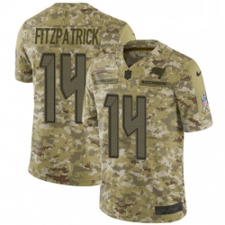 Youth Nike Tampa Bay Buccaneers 14 Ryan Fitzpatrick Limited Camo 2018 Salute to Service NFL Jersey