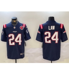 Men New England Patriots 24 Ty Law Navy Vapor Limited Stitched Football Jersey 2