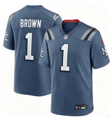 Men New England Patriots A.J. Brown #1 Navy 2025 Rivalries F U S E Vapor Limited Stitched Football Jersey
