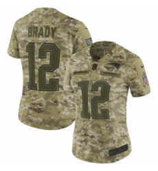 Womens Nike New England Patriots 12 Tom Brady Limited Camo 2018 Salute to Service NFL Jersey