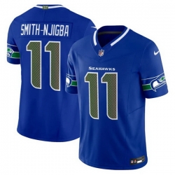 Men Seattle Seahawks  11 Jaxon Smith Njigba Royal 2025 F U S E   Rivalries  Vapor Untouchable Limited Stitched Football Jersey