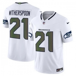 Men Seattle Seahawks  21 Devon Witherspoon White 2025 F U S E   Rivalries  Vapor Untouchable Limited Stitched Football Jersey
