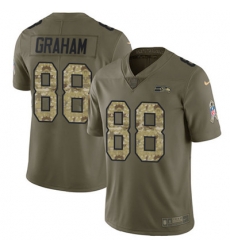 Youth Nike Seahawks #88 Jimmy Graham Olive Camo Stitched NFL Limited 2017 Salute to Service Jersey