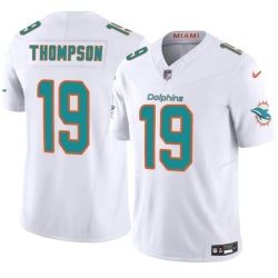 Men Miami Dolphins 19 Skylar Thompson White 2024 F U S E Vapor Limited Stitched Football Jersey