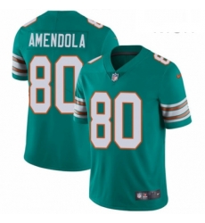 Mens Nike Miami Dolphins 80 Danny Amendola Aqua Green Alternate Vapor Untouchable Limited Player NFL Jersey