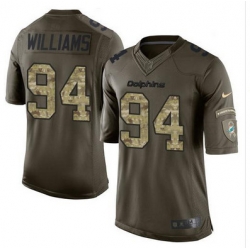 Nike Dolphins #94 Mario Williams Green Mens Stitched NFL Limited Salute to Service Jersey