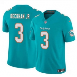 Youth Miami Dolphins 3 Odell Beckham Jr Aqua 2023 F U S E Vapor Limited Stitched Football Jersey