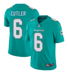 Youth Nike Dolphins #6 Jay Cutler Aqua Green Team Color Stitched NFL Vapor Untouchable Limited Jersey