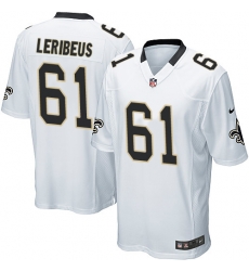 Game Nike White Mens Josh LeRibeus Road Jersey NFL 61 New Orleans Saints