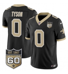 Men New Orleans Saints 0 Jordyn Tyson Black 2026 F U S E 60th Anniversary Patch Vapor Limited Football Stitched Jersey Men New Orleans Saints 0 Jordyn Tyson Black 2026 F U S E 60th Anniversary Patch Vapor Limited Football Stitched Jersey