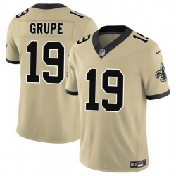 Men New Orleans Saints 19 Blake Grupe Gold 2025 F U S E  Alternate Vapor Limited Stitched Football Jersey