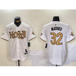 Men New Orleans Saints 32 Tyrann Mathieu White Cool Base Stitched Baseball Jersey  5