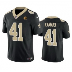 Men New Orleans Saints 41 Alvin Kamara Black 2023 F U S E  With John Madden Patch Vapor Limited Stitched Football Jersey