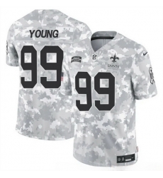 Men New Orleans Saints 99 Chase Young 2024 F U S E Arctic Camo Salute To Service Limited Stitched Football Jersey