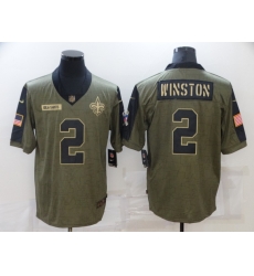 Men's New Orleans Saints #2 Jameis Winston 2021 Salute To Service Jersey