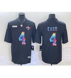 Men's New Orleans Saints #4 Derek Carr Multi-Color Black 2020 NFL Crucial Catch Vapor Untouchable Nike Limited Jersey