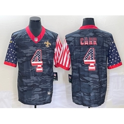 Men's New Orleans Saints #4 Derek Carr USA Camo 2020 Salute To Service Stitched NFL Nike Limited Jersey