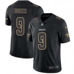 Mens Nike New Orleans Saints 9 Drew Brees Limited Black Rush Impact NFL Jersey