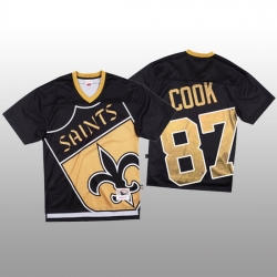 NFL New Orleans Saints 87 Jared Cook Black Men Mitchell  26 Nell Big Face Fashion Limited NFL Jersey