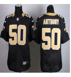 New New Orleans Saints #50 Stephone Anthony Black Team Color Men' Stitched NFL Elite jersey