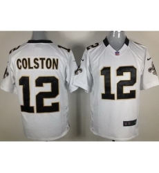 Nike New Orleans Saints 12 Marques Colston White Elite NFL Jersey