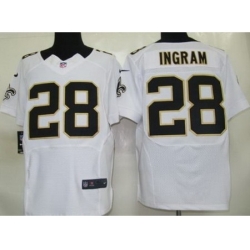 Nike New Orleans Saints 28 Mark Ingram White Elite NFL Jersey