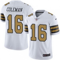 Nike Saints #16 Brandon Coleman White Mens Stitched NFL Limited Rush Jersey