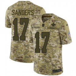 Nike Saints 17 Emmanuel Sanders Camo Men Stitched NFL Limited 2018 Salute To Service Jersey