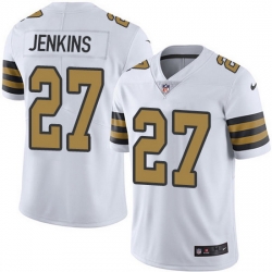 Nike Saints 27 Malcolm Jenkins White Men Stitched NFL Limited Rush Jersey