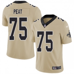 Nike Saints 75 Andrus Peat Gold Men Stitched NFL Limited Inverted Legend Jersey