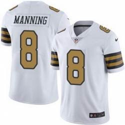 Nike Saints #8 Archie Manning White Mens Stitched NFL Limited Rush Jersey