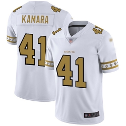 Saints 41 Alvin Kamara White Mens Stitched Football Limited Team Logo Fashion Jersey