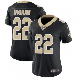 Nike Saints #22 Mark Ingram Black Team Color Womens Stitched NFL Vapor Untouchable Limited Jersey