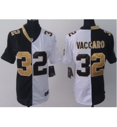 Women Nike New Orleans Saints 32 Kenny Vaccaro Black White Split NFL Jerseys