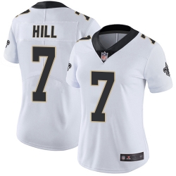 Women Saints 7 Taysom Hill White Stitched Football Vapor Untouchable Limited Jersey