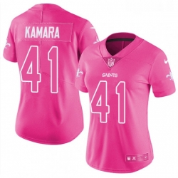 Womens Nike New Orleans Saints 41 Alvin Kamara Limited Pink Rush Fashion NFL Jersey