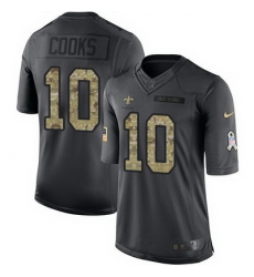 Nike Saints #10 Brandin Cooks Black Youth Stitched NFL Limited 2016 Salute to Service Jersey