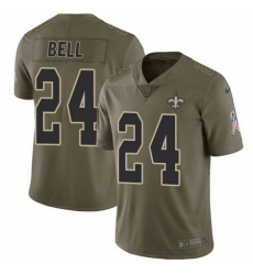 Nike Saints #24 Vonn Bell Olive Youth Stitched NFL Limited 2017 Salute to Service Jersey